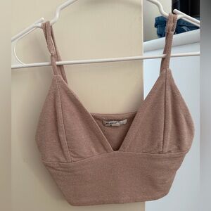Shimmery Rose-Taupe Bralette with Adjustable Straps
